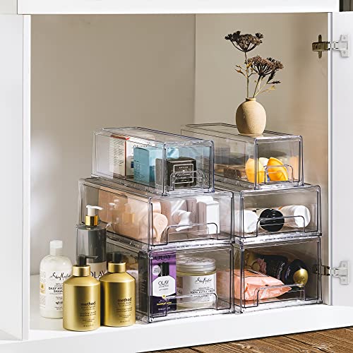 Sorbus Fridge Drawers Clear Stackable Pull Out Refrigerator Organizer