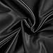 uxcell 4 Piece Silk Blend Duvet Cover Pillowcase Sheet Bedding Set Solid Color Black Full Size