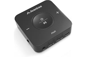 Avantree TC417 Bluetooth Transmitter Receiver for TV, Optical Digital Toslink, Volume Control for 3.5mm AUX, RCA, 20H Playtime, aptX Low Latency Wireless Audio Adapter for Headphones, Home Stereo