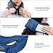 Docamor Memory Foam Travel Neck Pillow, Compact U-Shaped Neck Support Pillow with Easy-to-Carry Bag, Washable Cover and Adjustable Neck Size for Plane Train Car Bus Office Napping, Deep Navy Blue