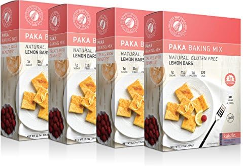 High Protein &amp; Macro Friendly Lemon Bars Baking Mix: High Fiber - Natural Calorie Desserts - Healthy Treats (4 Boxes)