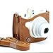 CAIUL Vintage Camera Carrying Case Compatible with Fujifilm Instax Mini 25 26 Camera, Brown