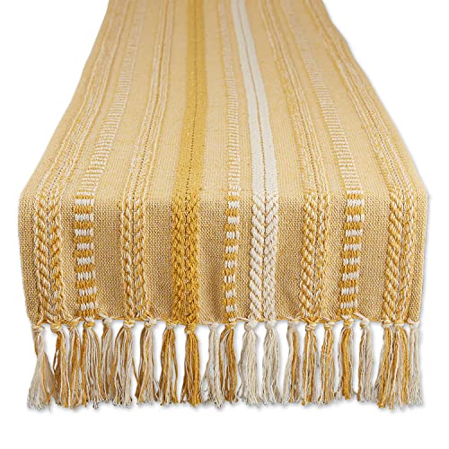 DII Table Runner Collection, Cotton, Honey Gold, 15x108 (15x113, Fringe Included)