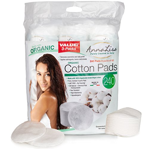 Italian 100% Organic Cotton Rounds, 240 Count (3 Pack of 80)