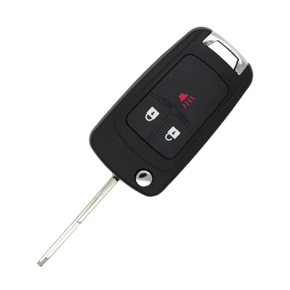 BROVACS Replacement Key Shell Compatible with CHEVROLET Spark 3 Button Keyless Entry Remote Flip Key Case Fob PG657GC