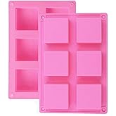 2pcs Silicone Square Molds Brownie Cupcake Mini Muffin Cake Pan Non-Stick Silicone Cake Molds for Brownie Cupcake Baking Tools