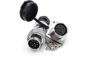 FORTTAR WF20 2 3 4 5 6 7 8 9 10 12 pin Waterproof Connector, IP67 Multi-Wire Power Cable Aviation Electrical AC DC Circuit Signal LED Heavy Industrial Equipment Bulkhead Solder Plug Socket (8pin)