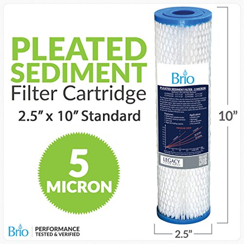 Organize 5 Micron Pleated Sediment Filter 2.5" x 10" Water F