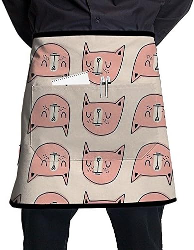 Lovely Cat Face Classic Apron For Men &amp; Women Cooking Baking Gardening Restaurant Bistro Craft Garden Apron With Pocket