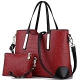 YNIQUE Women Top Handle Satchel Handbags Tote Purse Crocodile Leather Tote Bag