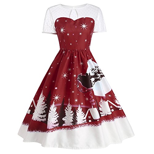 open lace back dress Classy Short Sleeve Knee-Length Party Dress main image 1