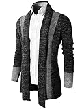 H2H Mens Casual Slim Fit Knit Cardigan with Double Shawl Collar BLACK US 2XL/Asia 3XL (KMOCAL011_KMOCAL012)
