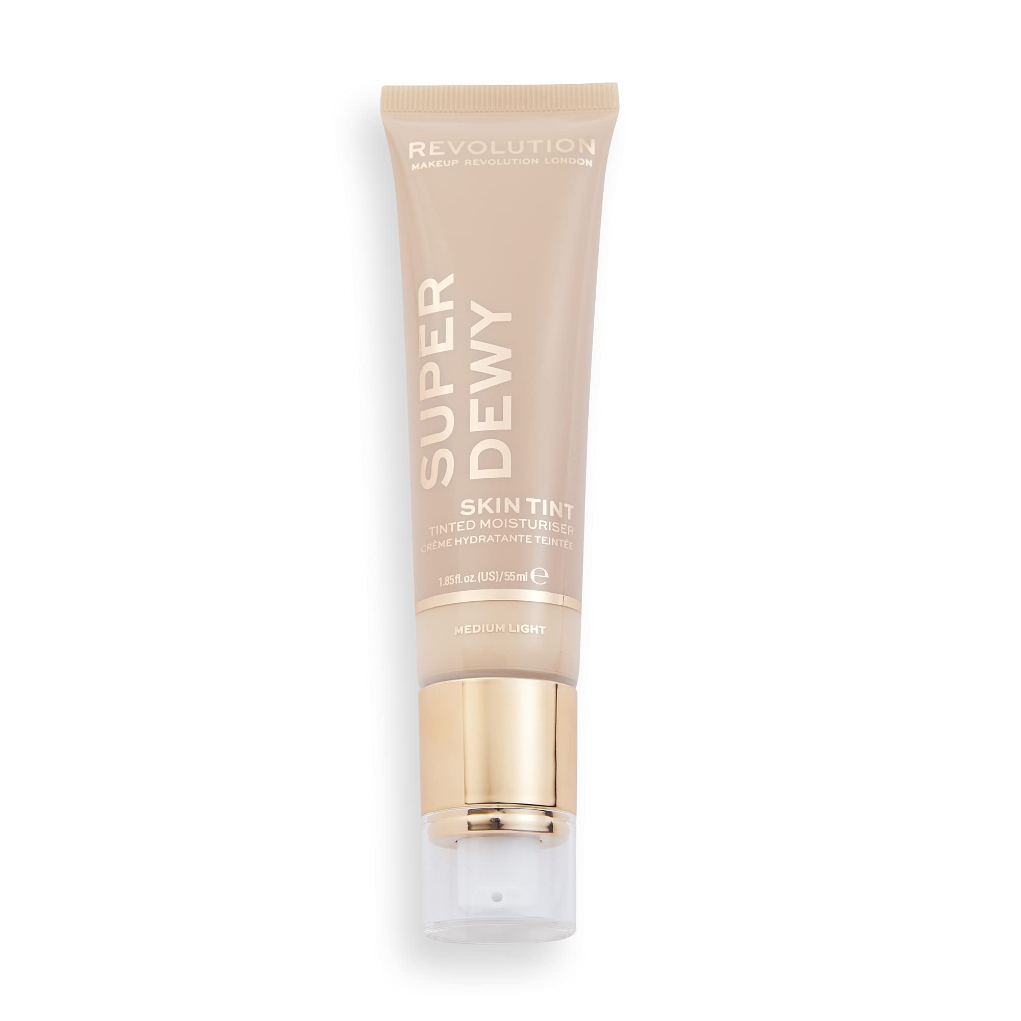 Makeup Revolution Superdewy Tinted Moisturiser, Light Coverage, Dewy Finish, Medium Light, 55ml