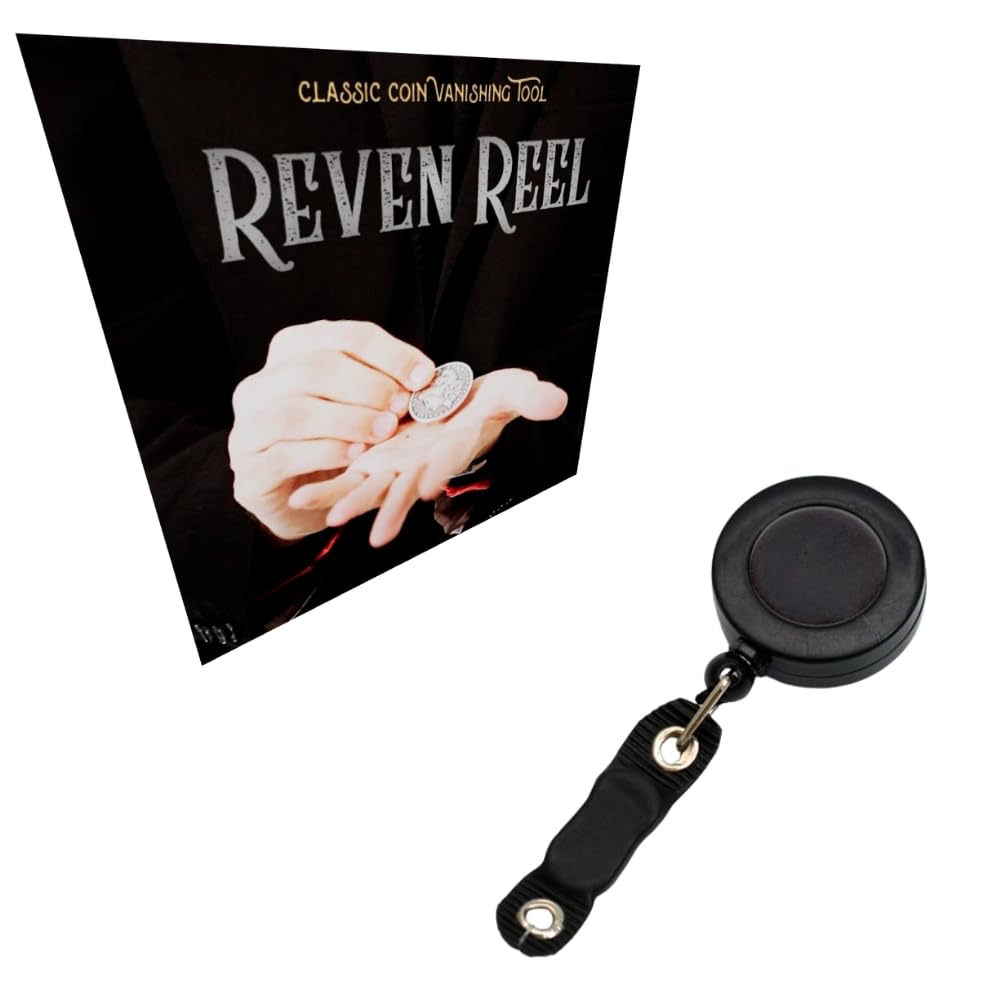MilesMagic Magician's Raven Reel Coin Gimmick | Coin Vanishing | Coins Changing Reven | Professional Mentalism Tool for Real Street or Stage Magic Trick, Black