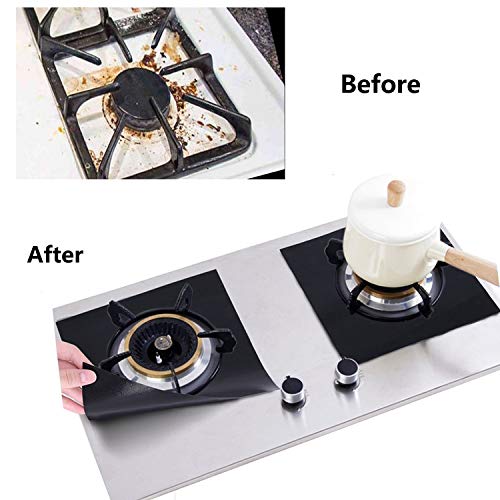 Reusable Gas Stove Burner Covers 10 Pack Upgrade Double Thickness 0.2mm NonStick Stovetop