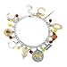 DC Comics Wonder Woman Silvertone/Goldtone Metal 10 Charm Bracelet