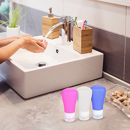 Silicone Travel Bottles, Leakproof Containers Set Portable Soft Travel Bag, Refillable Spray/Squeeze Accessories with TSA Approved for Shampoo, Toiletries, Conditioner, Lotion, Cosmetics-3 oz, 3 Pack - Thumbnail 5