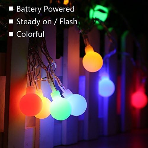 [Remote & Timer] Battery 100 LED Operated String Lights,Battery Case Waterproof,33ft/10m 100 LED Globe String Lights 8 Modes Flashing with Timer for Bedroom/Camping/Party/Decoration (Multi-Color)