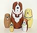 5pcs Cute and Funny Wooden Dog Stacking toys/Russian nesting dolls/Matryoshka gifts for kids(Multicolor)