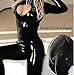Sorrica Women's Sexy Catsuit with Front Opening Corset Faux Leather Catsuit (M, Black)