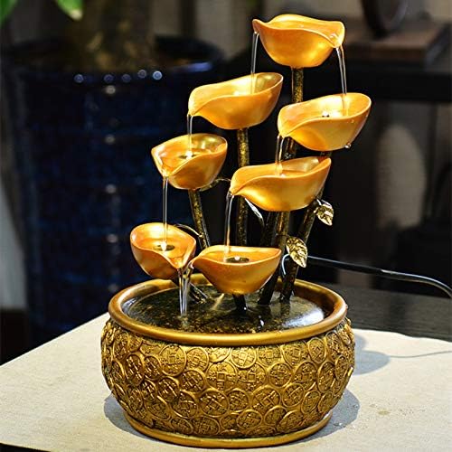 Sculptures Tabletop fountain,Desktop decorations Tabletop fountain with light Cow Living room water decoration Resin ornaments Home decoration New house gifts-A 11.8inch