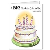 VictoryStore Jumbo Greeting Cards: Giant Birthday Card (birthday cake), 2’x 3' card with envelope