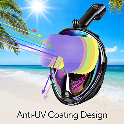image for FEIYU CREATIVE Anti-UV Snorkel Mask Diving Mask for Adults & Kids, 180
