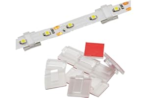 GooChan Strip Light Mounting Clips Self-Adhesive Strip Brackets Holder,100-Pack Light Strip Clamps Fix 8mm Wide Non-Waterproof LED Light Strip
