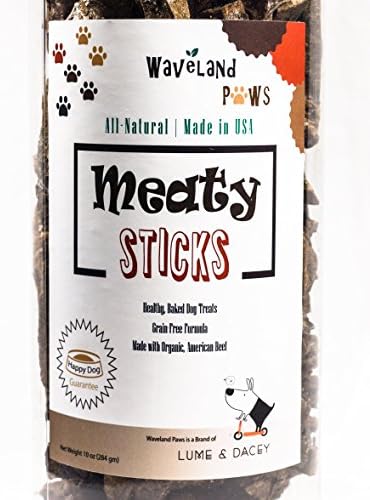 Organic Dog Treats Made in USA | Gluten Free | Grain Free | Training Jerky | 10oz Pkg by Waveland Paws