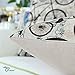 CaliTime Canvas Throw Pillow Cover Shell for Couch Sofa Home Decoration City Buildings Brown Bicycles Wheels 18 X 18 Inches