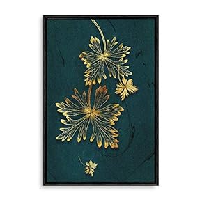 Framed Canvas Wall Art Golden Forest Canvas Prints Home Artwork Decoration for Living Room,Bedroom - 16x24 inches