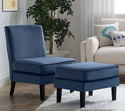 Elle Decor UPH10020C Elle DÃ©cor Olivia Ottoman, Accent Chair, Cobalt