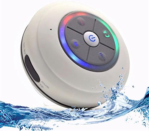 Bluetooth Waterproof Wireless Speaker with Color Changing LED Lights. IPX4 Waterproof Rating with Removable Suction Cup