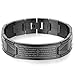 JewelryWe Stainless Steel Black Religious Cross English Lords Prayer Mens Bracelet, 8.3 Inch (with Gift Bag)