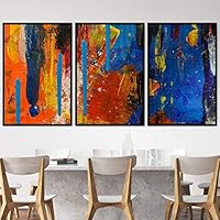 3 Piece Framed Canvas Wall Art Abstract Colorful Pictures Canvas Prints Home Artwork Decoration for Living Room,Bedroom - 16