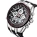Readeel Military Men Sports Watch Silicone Watch LED Light Dual-display Mens Watches, Red Golden Case