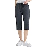 Weintee Women's Petite Cotton Capris with Pockets