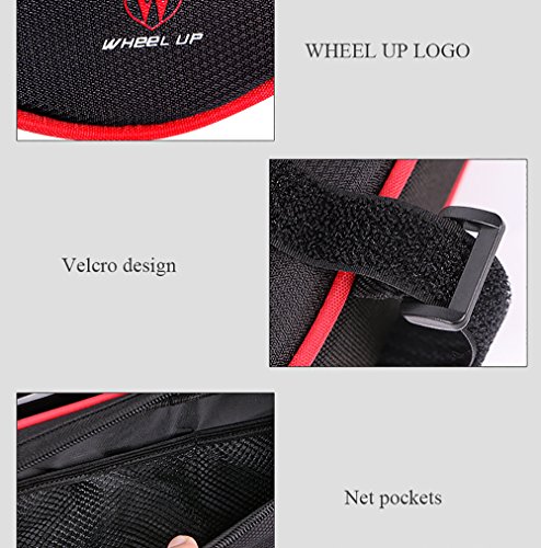 Bicycle Bag Triangle Frame Bag Bike Storage Bag Saddle Frame Pouch Large Capacity Nylon Outdoors Sports Riding Gear (Red) - Thumbnail 4