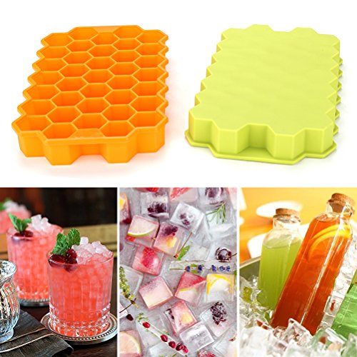 Silicone Ice Cube Trays 5 pack -Easy-Release and Flexible Ice Trays with Spill-Resistant Removable Lid, LFGB Certified and BPA Free, Stackable Durable and Dishwasher Safe - Thumbnail 5