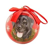 ECCRIS Cute Dog Black Labrador Christmas Ball Ornament Holiday Decorations Shatter Proof Ball, Black Labrador