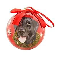 ECCRIS Cute Dog Black Labrador Christmas Ball Ornament Holiday Decorations Shatter Proof Ball, Black Labrador