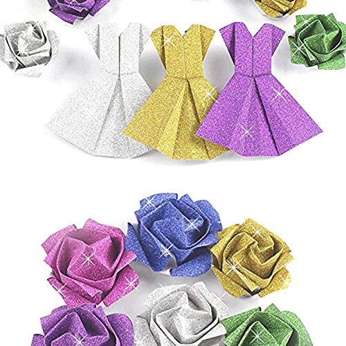 JOHOUSE 30Sheets Vinyl Glitter Cardstock Paper Sheets, Sparkle Vinyl