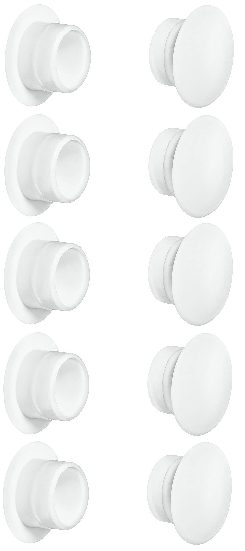 cyclingcolors 10 x Cover Caps Plastic Blind Hole Stopper Blanking Plug Cover Furniture Diameter 15 mm White RAL 9010