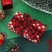 3 Rolls Buffalo Plaid Burlap Wired Ribbon Weave Ribbon with Wired Edge Bows Craft Decoration for Big Bow Wreath Tree Decoration Outdoor (Black and Red Plaid,2.4 Inches)