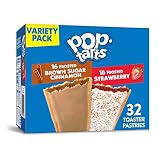 Kellogg's Pop-Tarts Variety Pack - Toaster Pastries for Kids, Frosted Brown Sugar Cinnamon and Frosted Strawberry (32 Count)