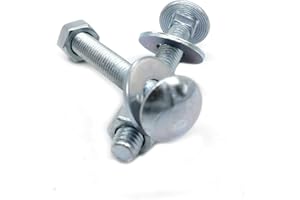 (5 pc) 5/16-18 x 5" Long Square-Neck Carriage Bolts Set w/Nuts & Washers,Zinc-Plated,Carbon Steel Grade 2,by Fullerkreg
