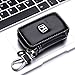 QZS Black Leather Car Key Case Coin Holder Zipper Remote Wallet Key Chain Bag (Honda)
