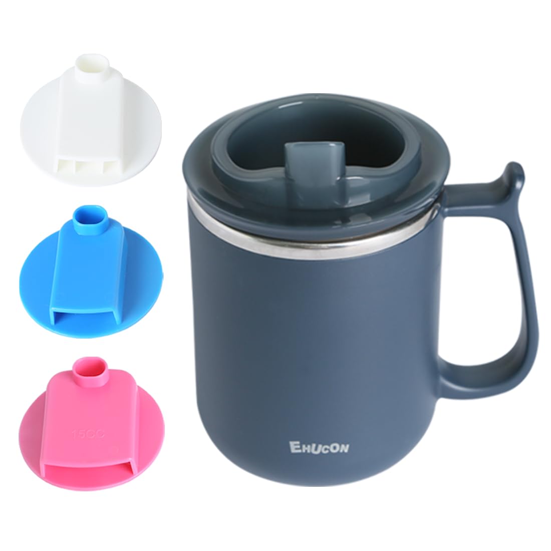 Photo 1 of EHUCONELDEX Dysphagia Regulating Drinking Cup for Swallowing Difficulty Adults with 5cc 10cc 15cc Sip Options, Limited Slow Flow Cup for Choke Prevention (Blue)