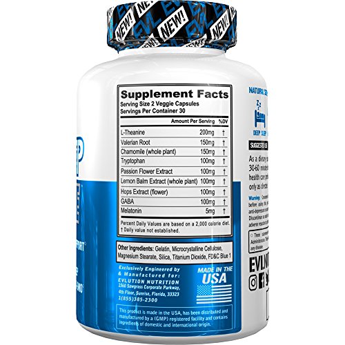 image for Evlution Nutrition Sleep Mode, Fall Asleep Faster, Melatonin, GABA, Va