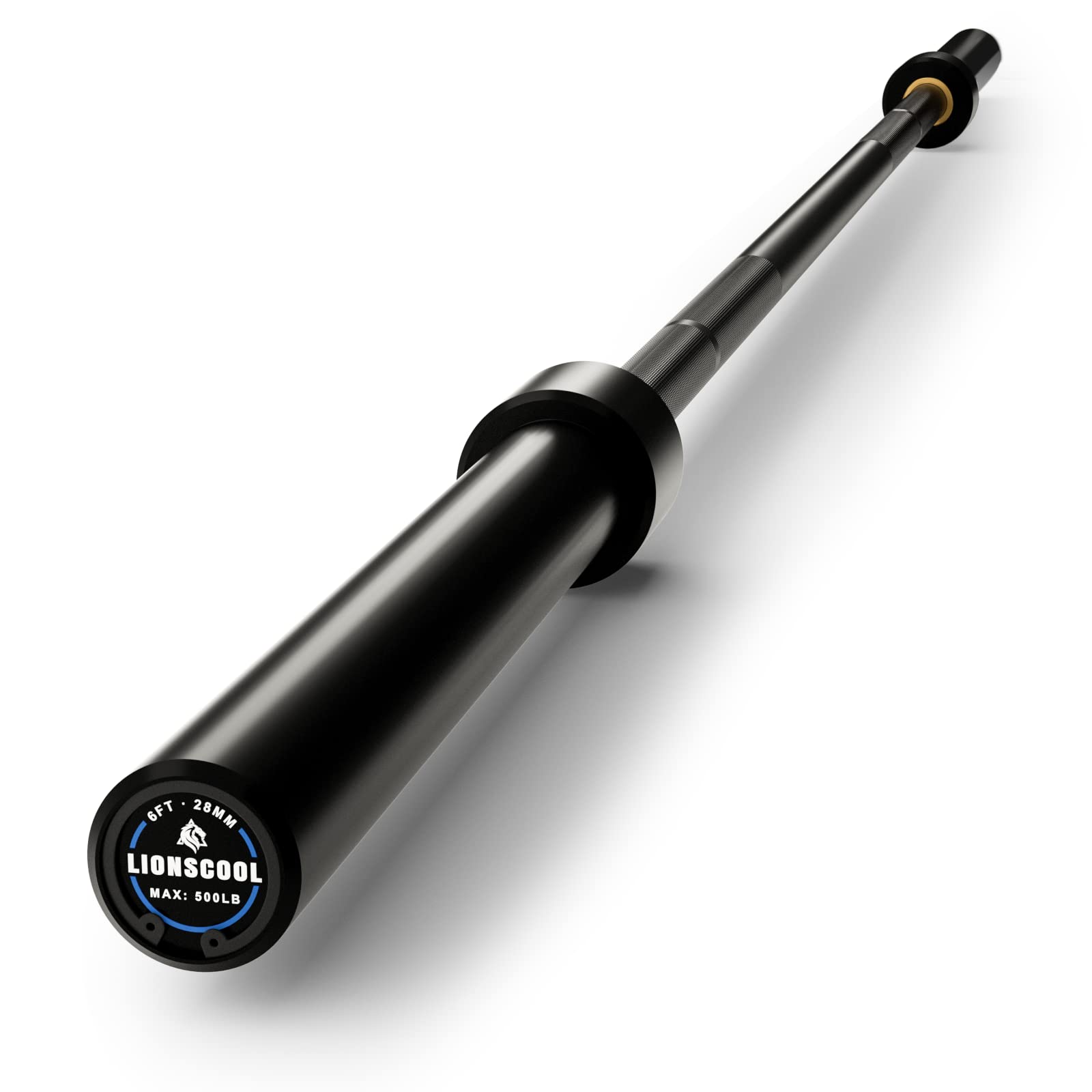 Photo 1 of LIONSCOOL Premium 6ft Barbell (Black E-coating, 6FT, 500LBS)
